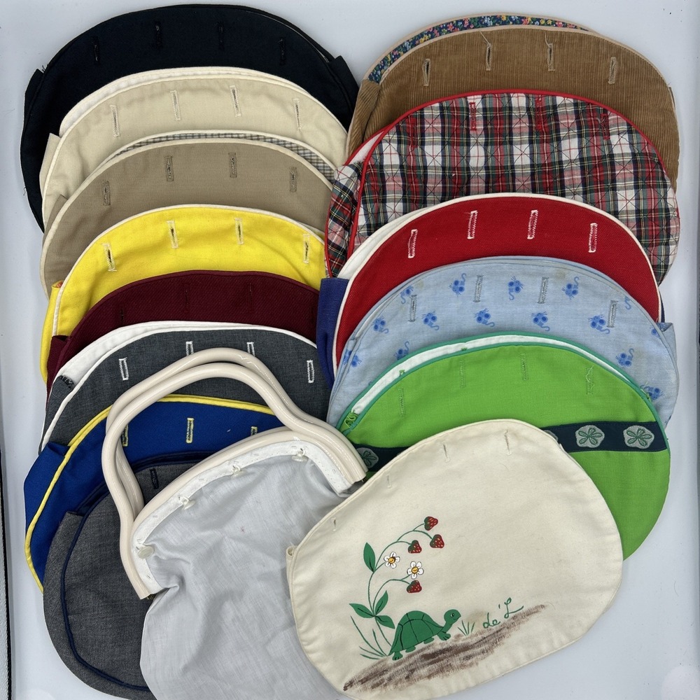 Bermuda Purse Lucite Handles DeLanthe 15 Covers Vintage 70-80's Boho Cottagecore